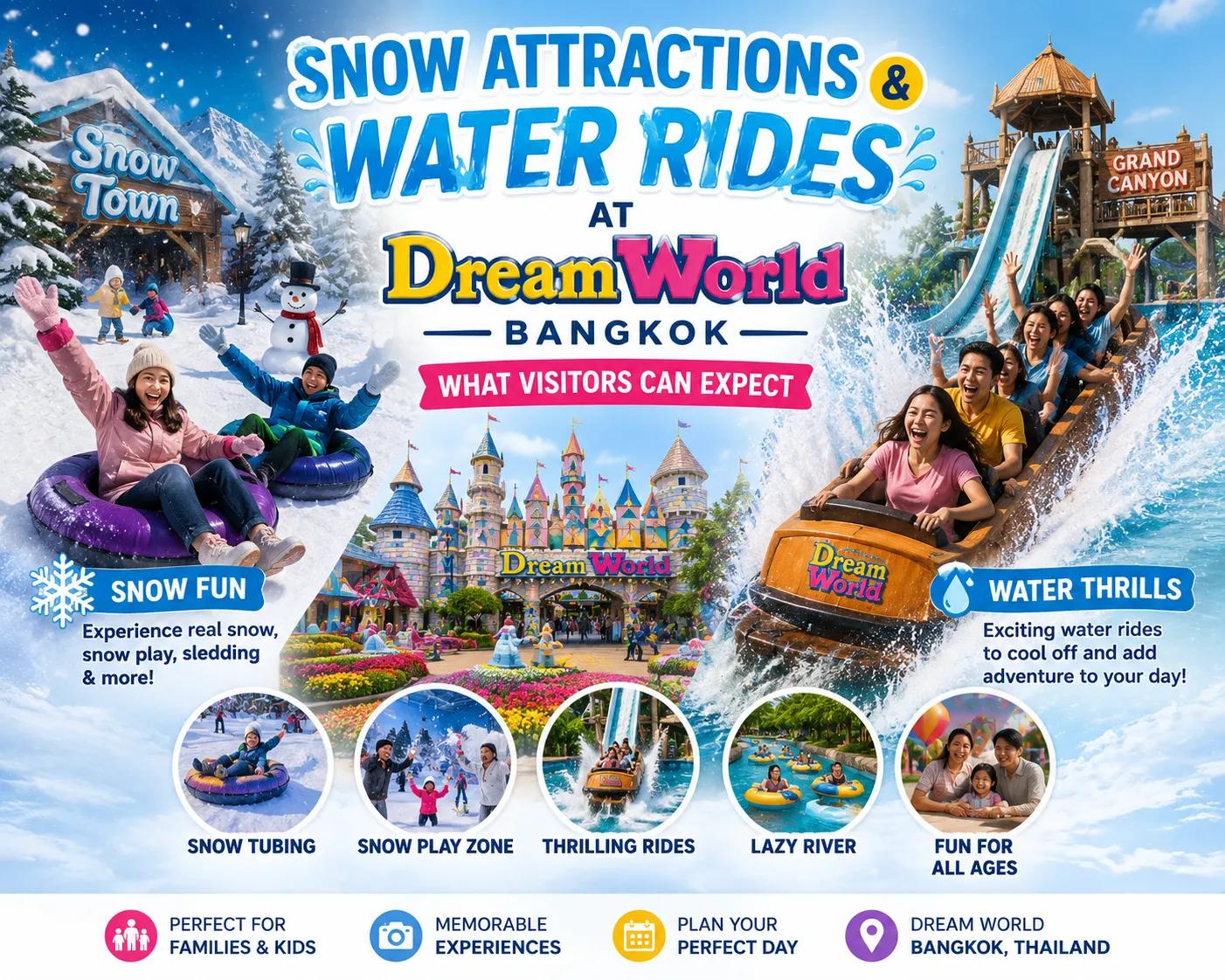 Snow Attractions and Water Rides at Dream World Bangkok: What Visitors Can Expect